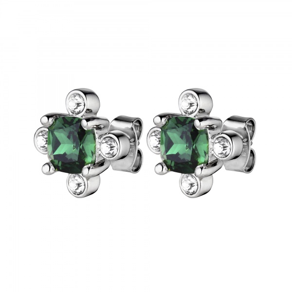 Dyrberg Kern Gigi Silver Earrings - Emerald Green